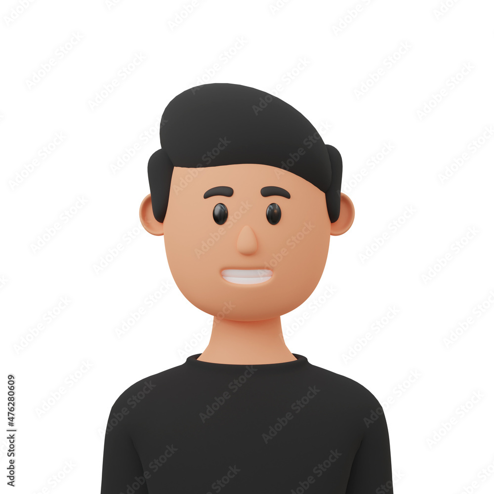 3d rendering man cartoon avatar