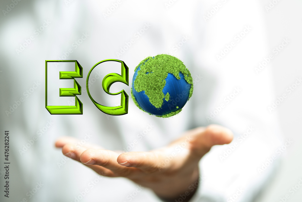 Eco inscription word on the background Eco inscription word on the background