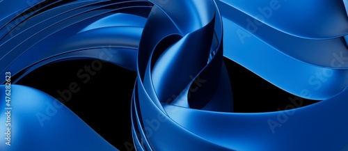 Wallpaper Mural abstract blue wave background, night simple and elegant 3d render wallpaper Torontodigital.ca