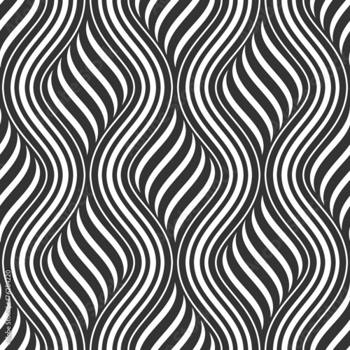 Vector geometric seamless pattern. Modern geometric background. Mesh with wavy lines.