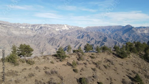 Wallpaper Mural Flying over the mountains and the Irganai reservoir in the mountains of Dagestan. Aerial landscape. Torontodigital.ca