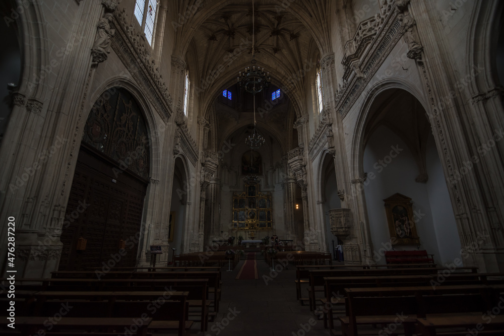 Toledo, Spain, October 2019 - view of the main chappel inside the Monastery of San Juan de los Reyes