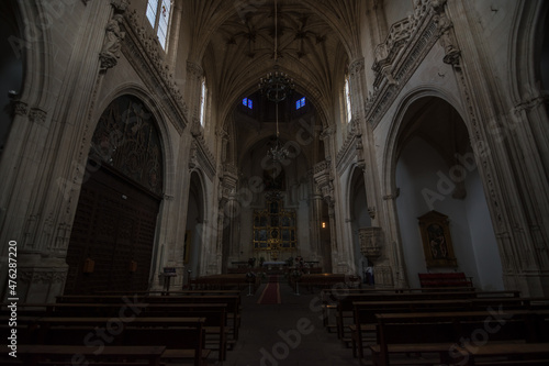 Toledo  Spain  October 2019 - view of the main chappel inside the Monastery of San Juan de los Reyes