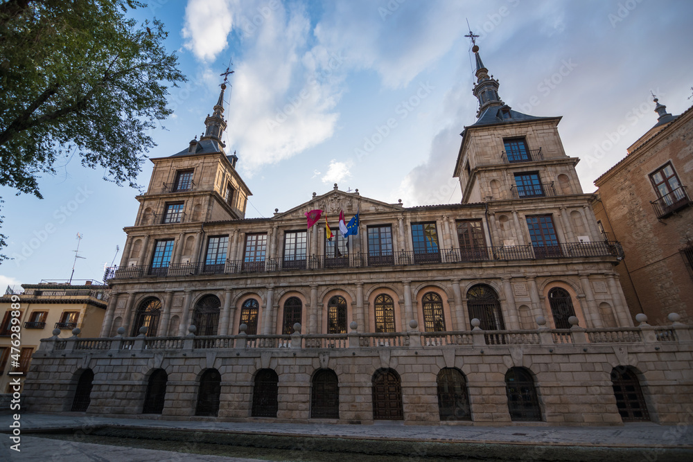 View of the beautiful Toledo's city hall building by the afternoon - Toledo, Spain