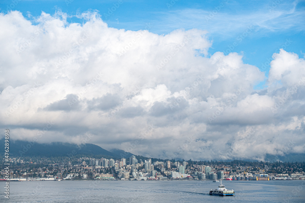 north Vancouver from Canada place with amazing clouds
