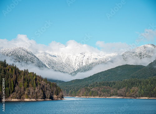 lake and snow mountains