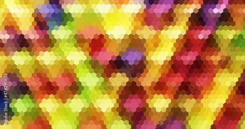 Colorful hexagon texture background. 3d rendering. © Sudakarn