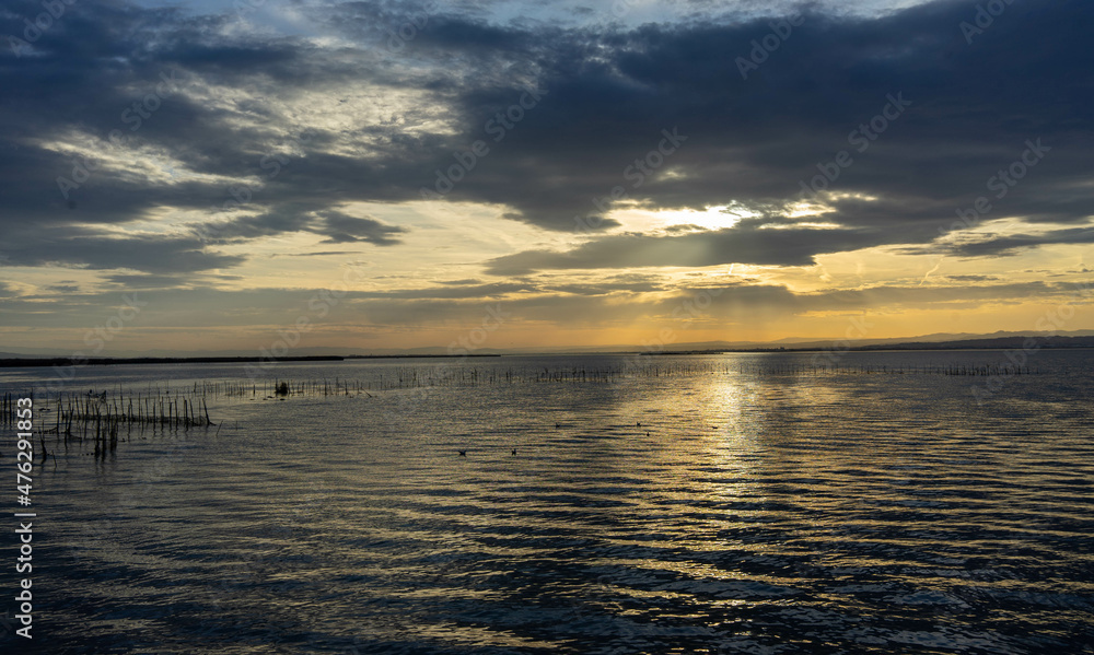 Fototapeta premium Atardecer en la Albufera de Valencia