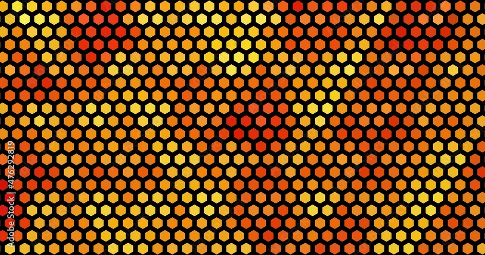 Orange and yellow abstract geometric mosaic hexagon background. Orange and yellow abstract geometric mosaic hexagon background.