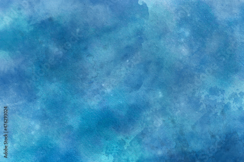 Blue with gray and white realistic watercolor texture on paper background. Abstract Blue Background with Watercolor. Abstract blue watercolor texture background with liquid fluid texture. 