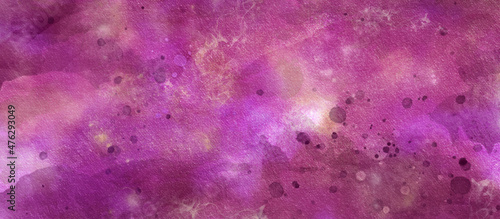 Colorful bright ink and watercolor textures on white paper background. Magenta watercolor on black background. Colorful smeared fuchsia neon paper textured aquarelle canvas for creative design. 