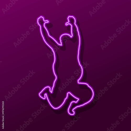 fat man neon sign, modern glowing banner design, colorful modern design trend. Vector illustration.