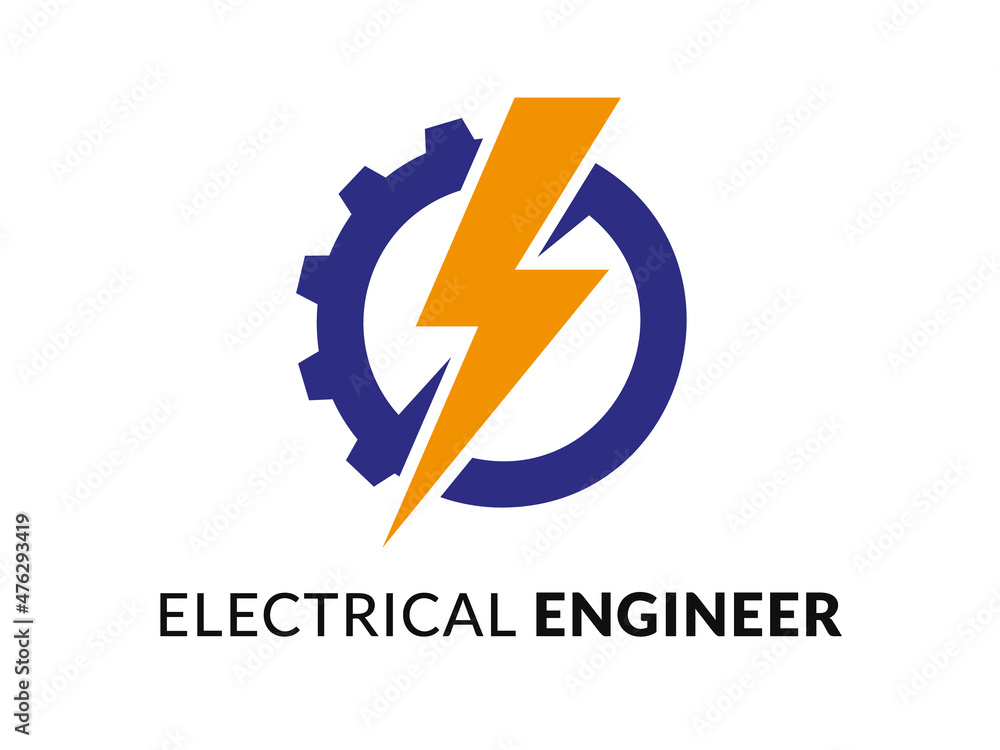 Minimal Electrical Engineer Logo Icon. Flash Icon Thunder Bolt Electricity Symbol. Flat Vector Logo Design Template Element Minimal Electrical Engineer Logo Icon. Flash Icon Thunder Bolt Electricity Symbol. Flat Vector Logo Design Template Element