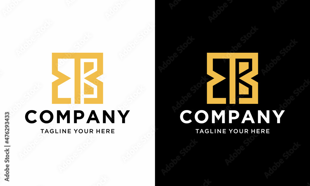 Elegant BB Letter Monogram Logo Design template. on a black and white ...