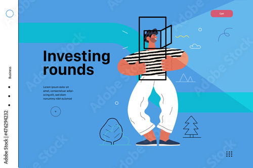 Startup illustration, website landing template. Concept of building new business