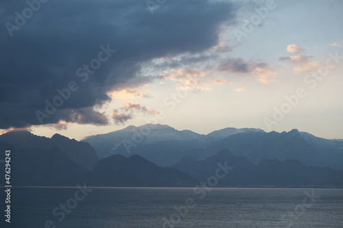 sunset over the mountains