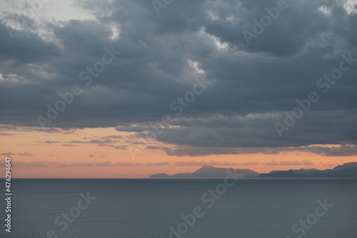 sunset over the lake on Turkish sea