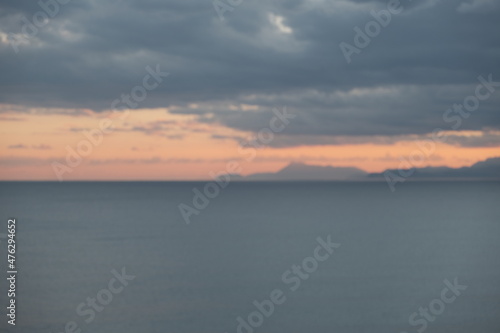 purple pink sunset over the sea