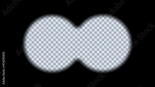 Binoculars viewfinder on transparent background. Vector illustration.