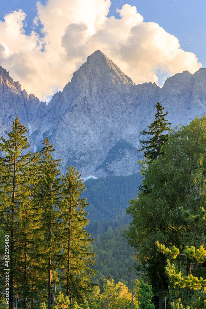 Obraz premium near Kranjska Gora, a great slovenian alps Panoramic view, autumn mode, Slovenia