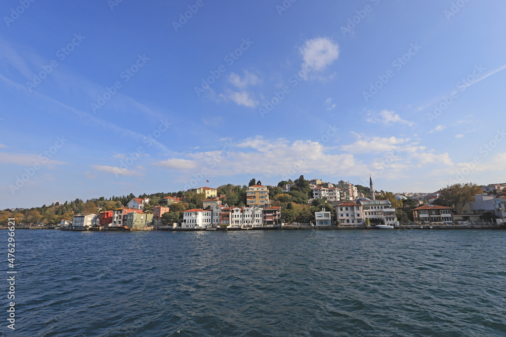 Istanbul - Turkey September 14, 2021 Photos of Üsküdar district from the ferry.