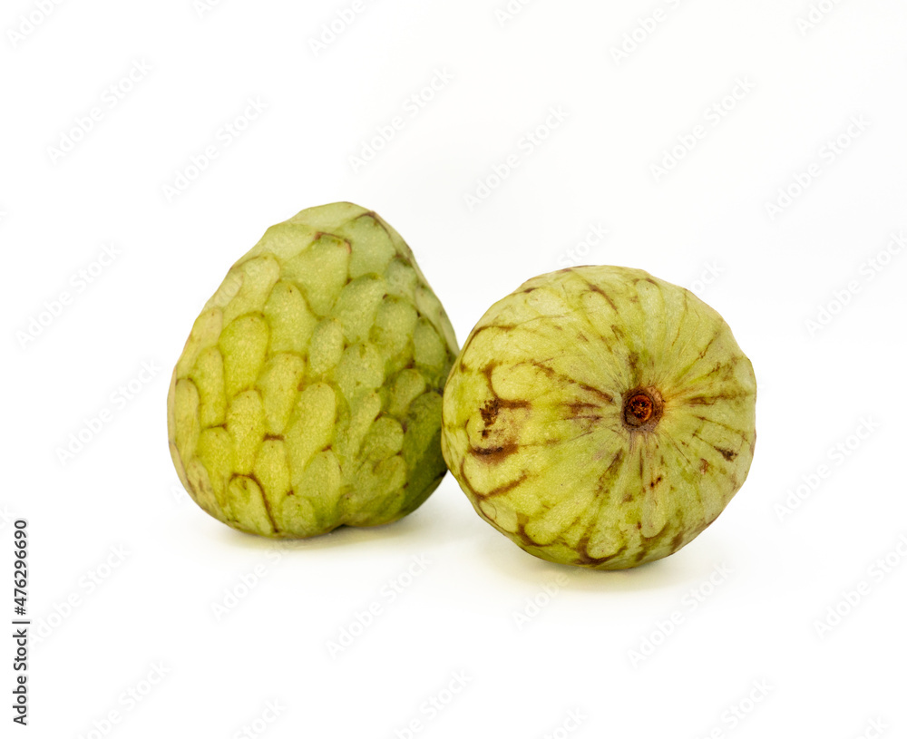 Cherimoya tropical fruit isolated on white Cherimoya tropical fruit isolated on white
