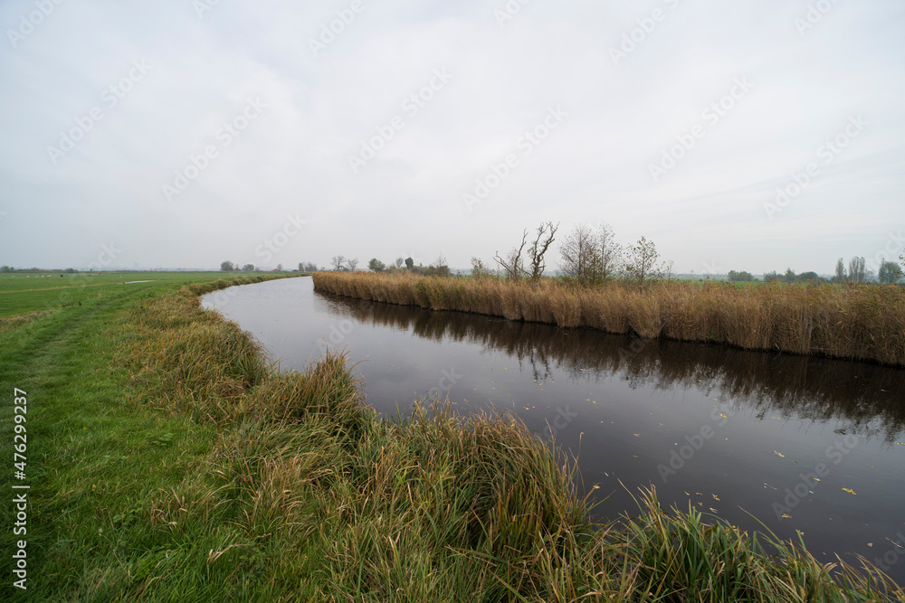 Autumn landscape photo of the Winkel river, The Netherlands