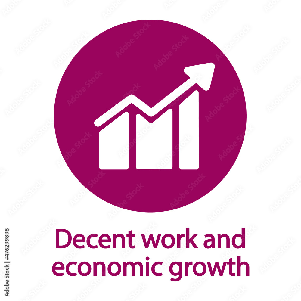 Decent Work And Economic Growth Icon Goal 8 Out Of 17 Sustainable Development Goals Set By The United Nations General Assembly Agenda 30 Vector Illustration Eps 10 Editable Stock Vector Adobe Stock