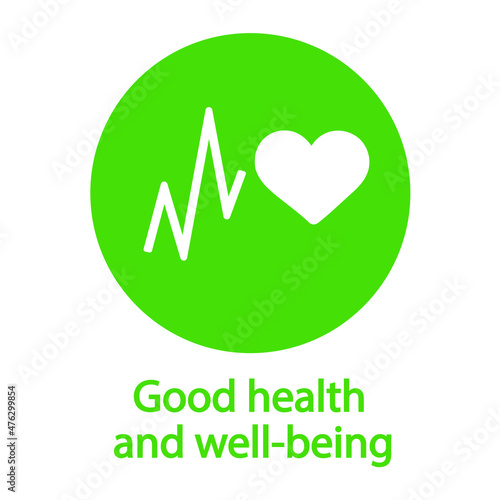 Good Health and Well-Being Icon - Goal 3 out of 17 Sustainable Development Goals set by the United Nations General Assembly, Agenda 2030. Vector illustration EPS 10, editable