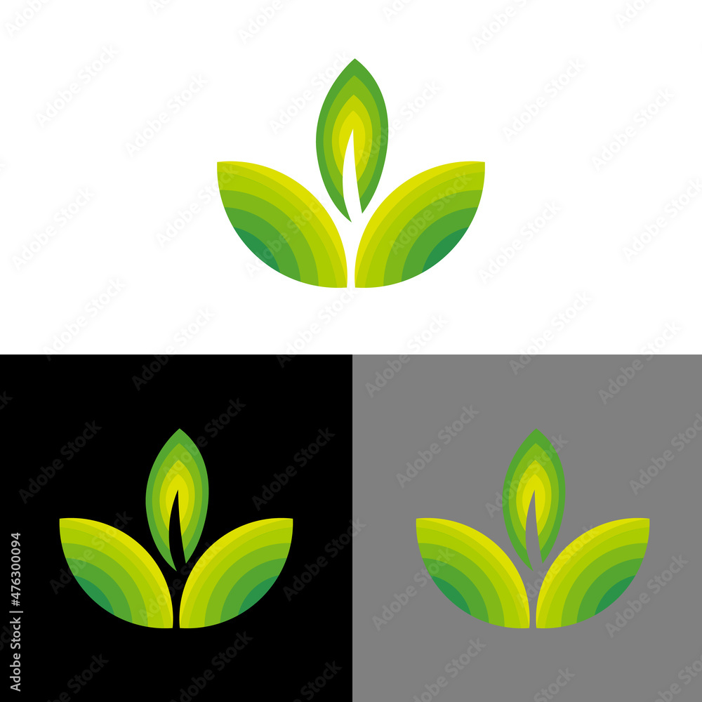Abstract leaf, Eco logo, Natural color leaf logo template vector Abstract leaf, Eco logo, Natural color leaf logo template vector
