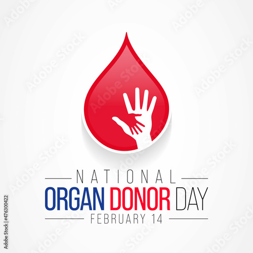 National Donor day is observed every year on February 14, dedicated to spreading awareness and education about organ, eye and tissue donation. Vector illustration