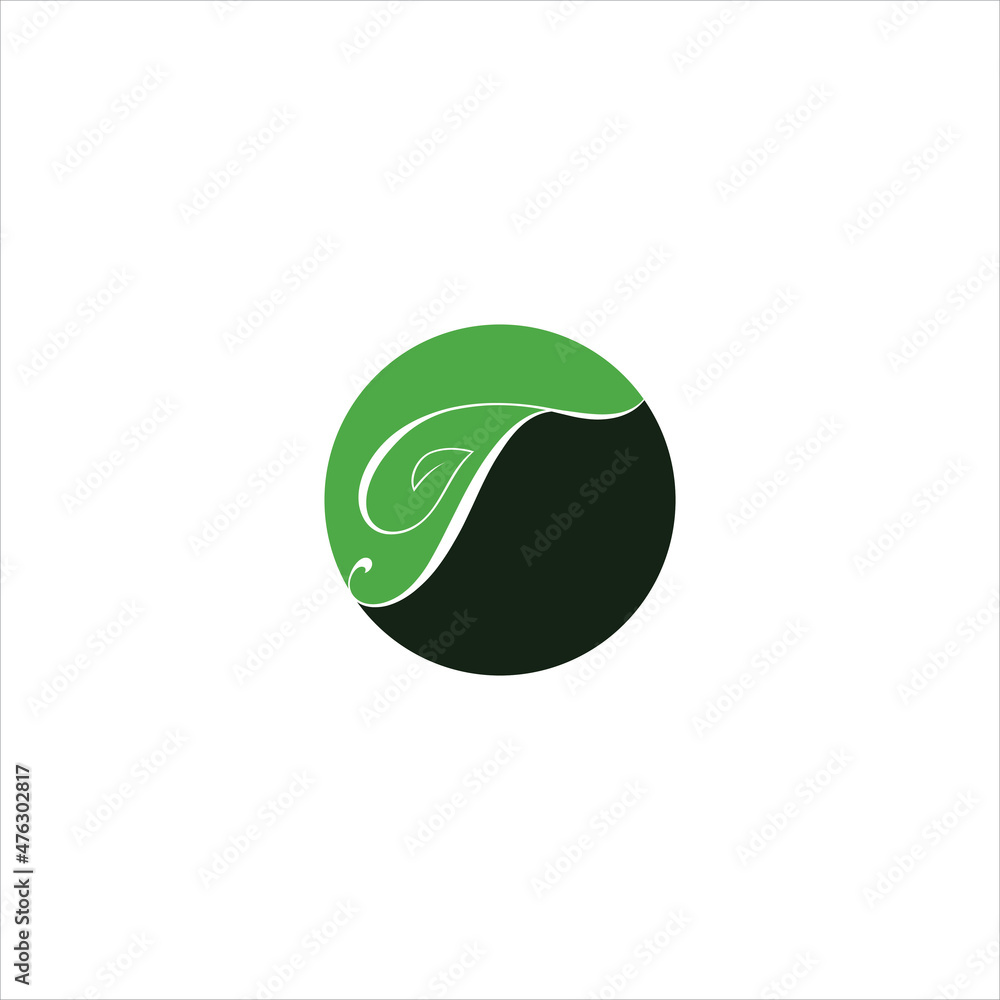 letter t logo vector leaf emblem template letter t logo vector leaf emblem template