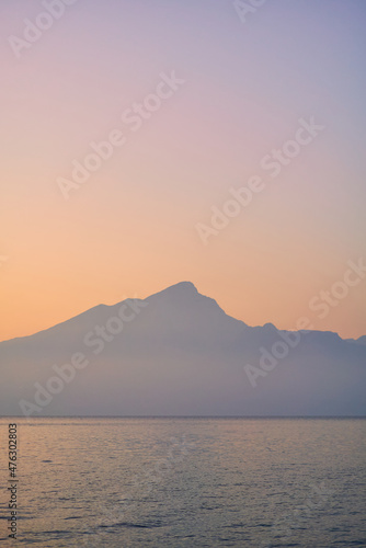 silhouettes of the mountains of lake garda in italy