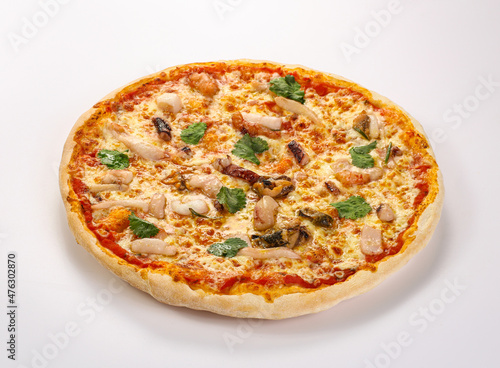 Italian traditional Pizza with seafood