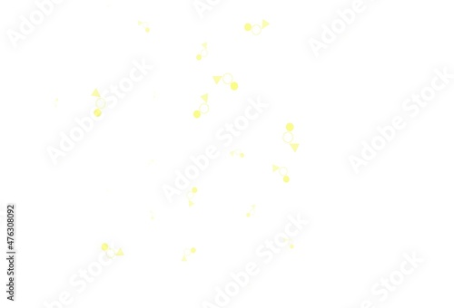 Light Green, Yellow vector background with triangles, circles.