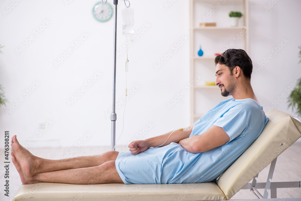 Young male patient in transfusion concept Young male patient in transfusion concept