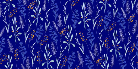 Acrylglasbilder Dunkelblaue Muster Winterliches Kindermuster Schneeflocken Design  © andrei