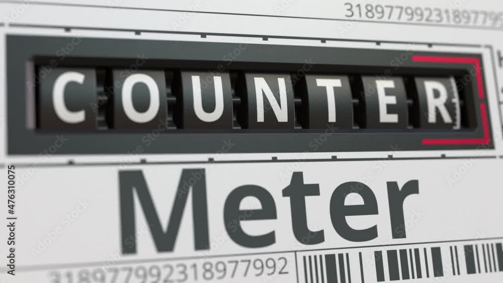 Analog meter with COUNTER text. Conceptual 3D animation Analog meter with COUNTER text. Conceptual 3D animation