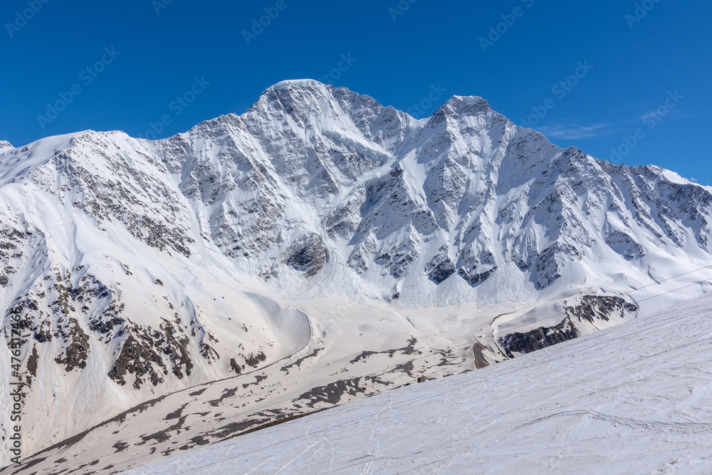 view of the snowy mountain peak