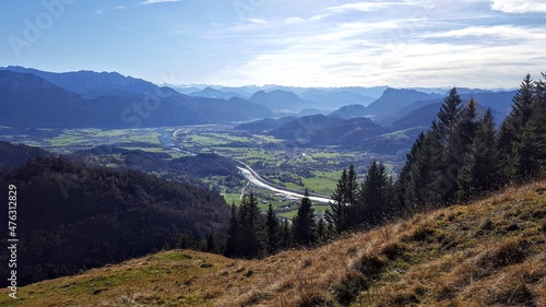 Fantastic view over the valleys of the Alps