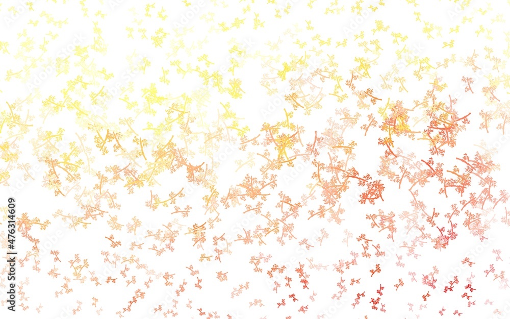 Light Orange vector elegant pattern with branches. Light Orange vector elegant pattern with branches.