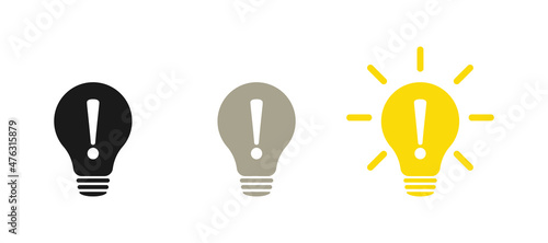 Fotografie, Obraz Set of information light bulb icons, idea and answer