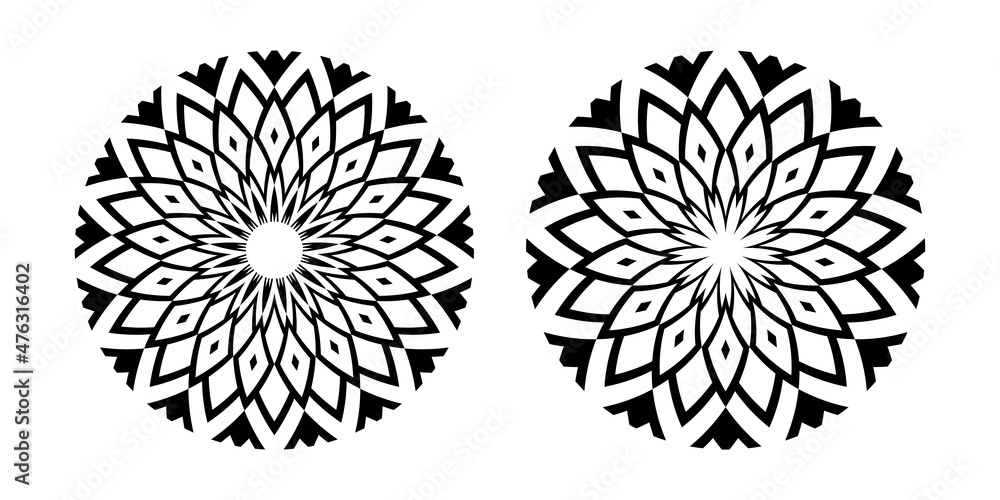 Obraz premium Abstract decorative geometric circle patterns.