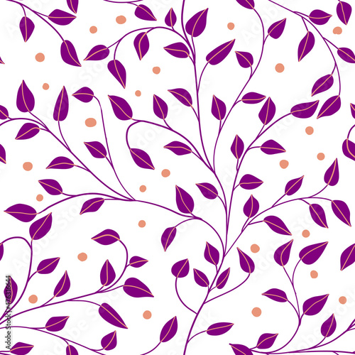 Seamless pattern with sprig. Vector Illustration