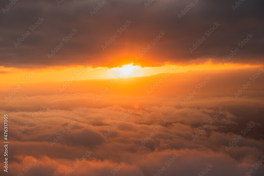 sunset with sea of clouds