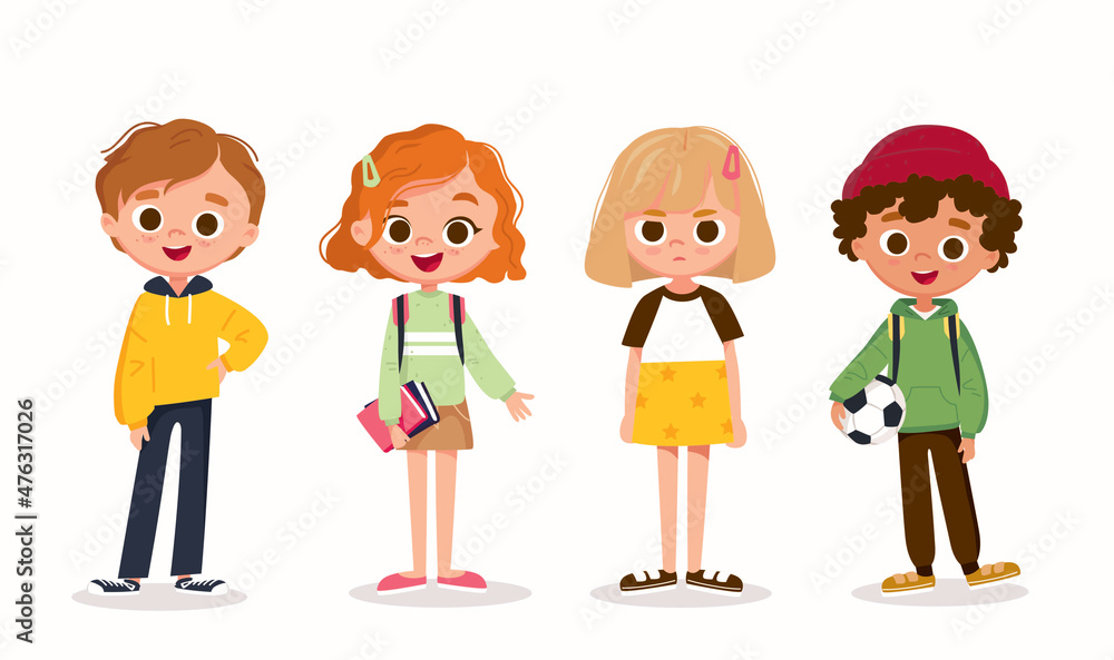 Set of school kids with school supplies.Pupils with books and backpacks. vector.Set of preschoolers children teenagers characters in different poses,clothes,wear. Children fashion models.Kids apparel. Set of school kids with school supplies.Pupils with books and backpacks. vector.Set of preschoolers children teenagers characters in different poses,clothes,wear. Children fashion models.Kids apparel.