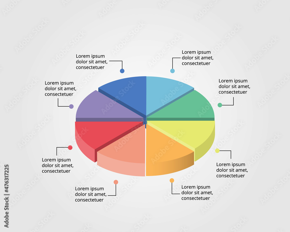 circle pie chart template for infographic for presentation for 8 ...