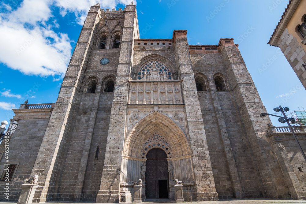Avila, Spain, October 2019 - view of Avila Cathedral