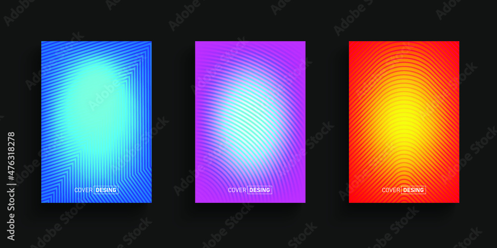 Vector illustration of bright color abstract pattern background with line gradient texture for minimal dynamic cover design.