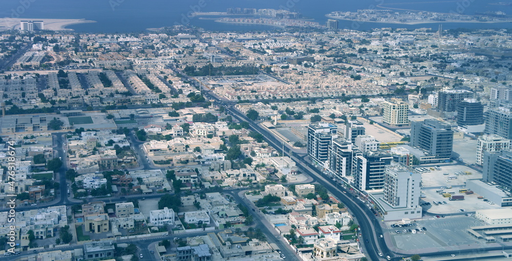 Ortsbild von Dubai von oben
